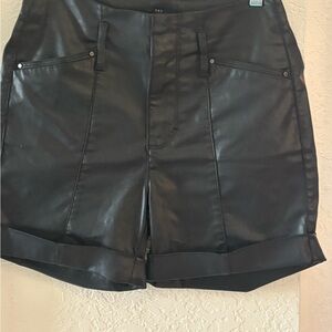 White House Black Market Faux Leather High Waist Shorts